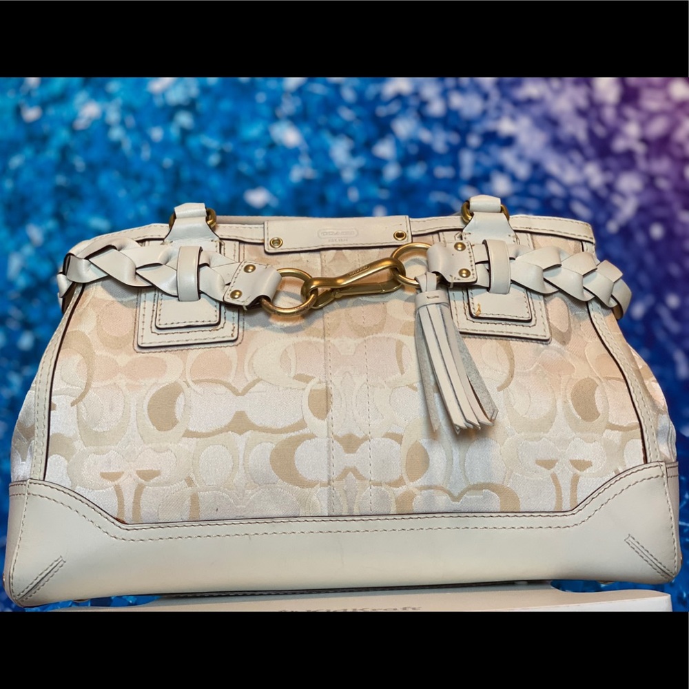 White in White Coach Handbag